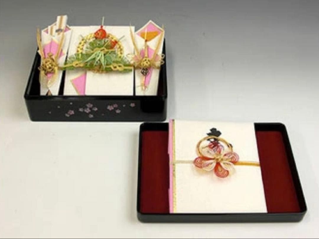 【新品未使用】高級 たまてばこ 重箱 桜 結納品 結納 結納箱