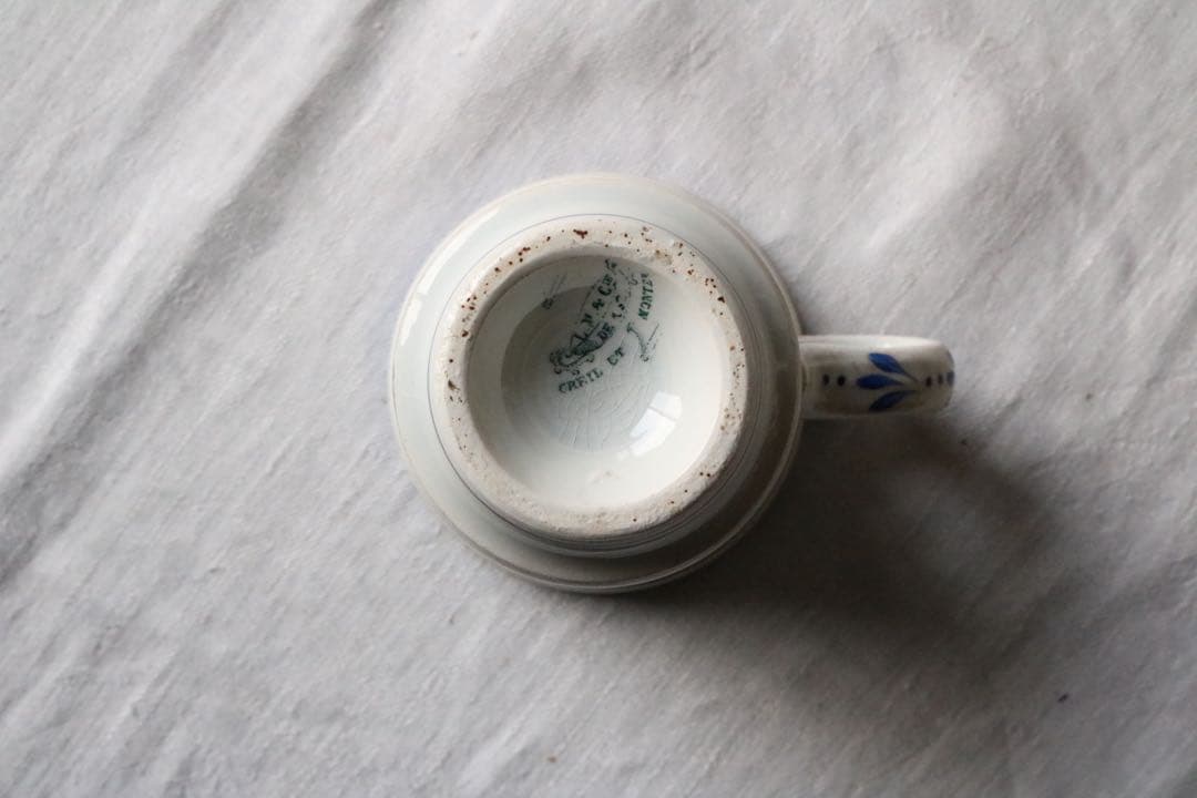 creil et montereau ブルー　カップ　ファイアンス フィーヌ