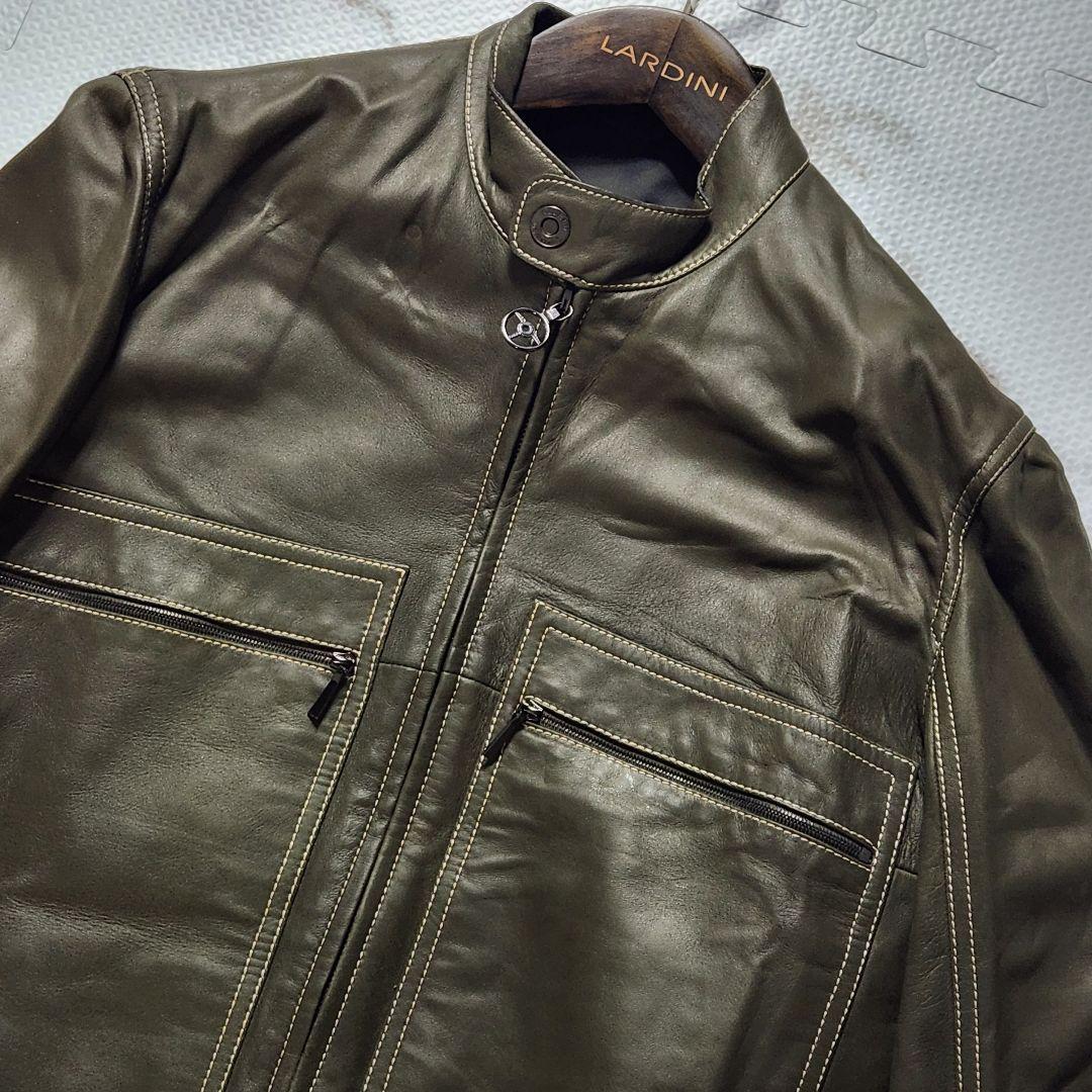 極美品✨dunhill ライダースジャケット 最高級 イタリア製 ラムレザー