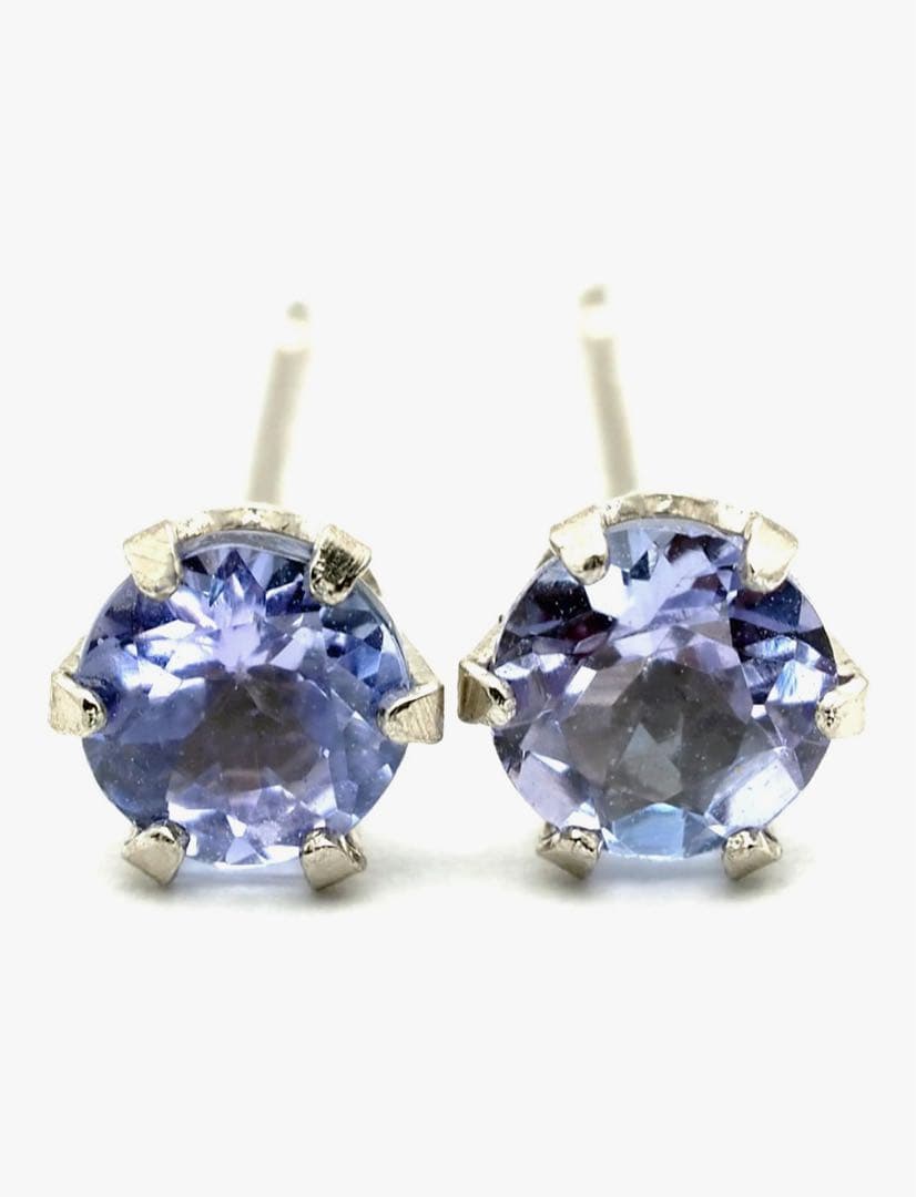 プラチナ900 タンザナイト スタッドピアス 0.5ct/4mm