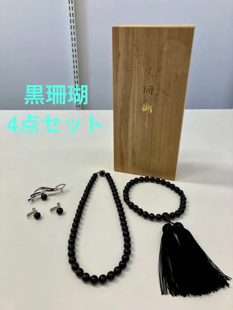 黒珊瑚 アクセサリーセット 木箱なし