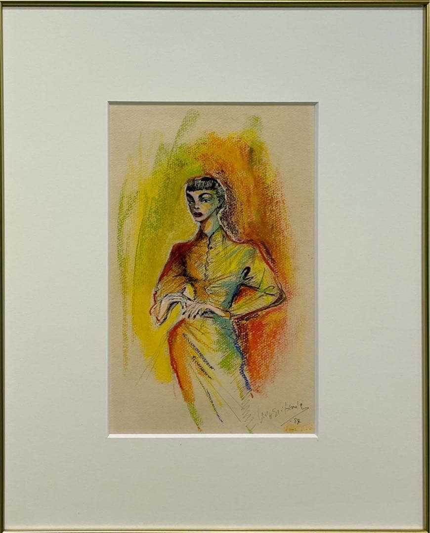 金子国義《女性像》1984年 パステル 真作保証