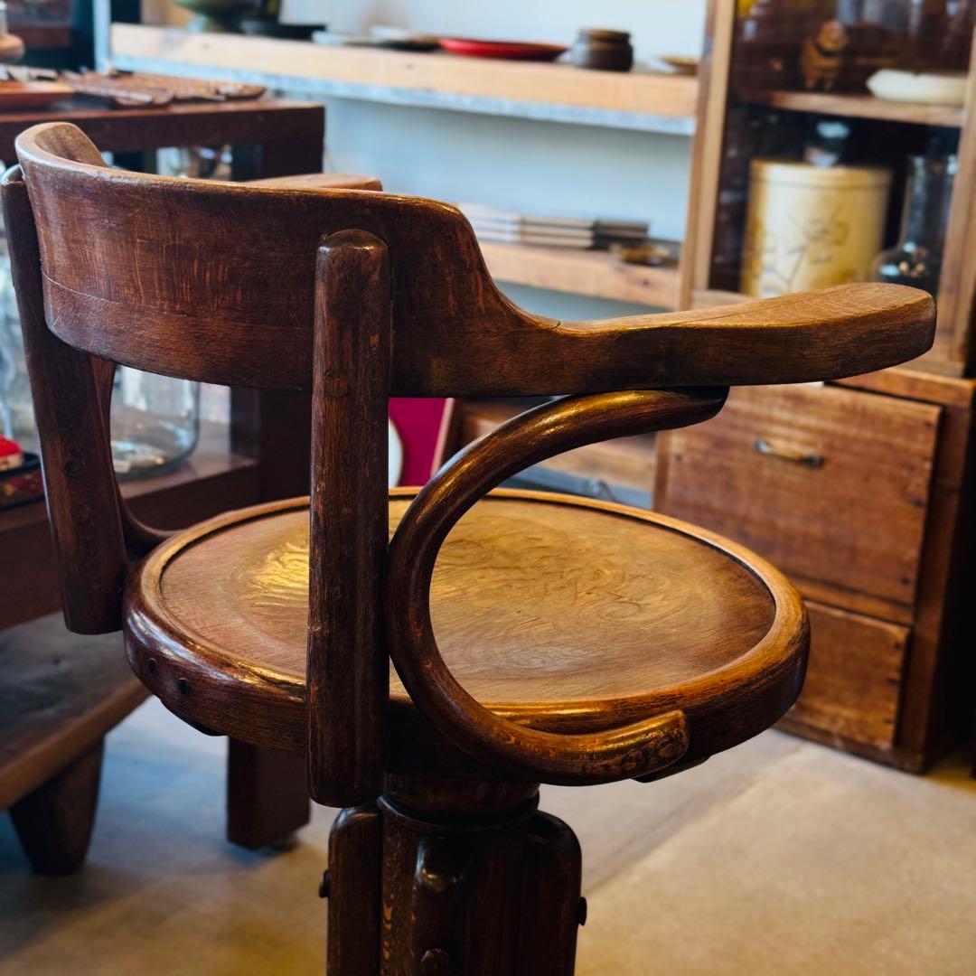 1920s Fischel ベントウッド 昇降式ハイチェア (チェコ製)