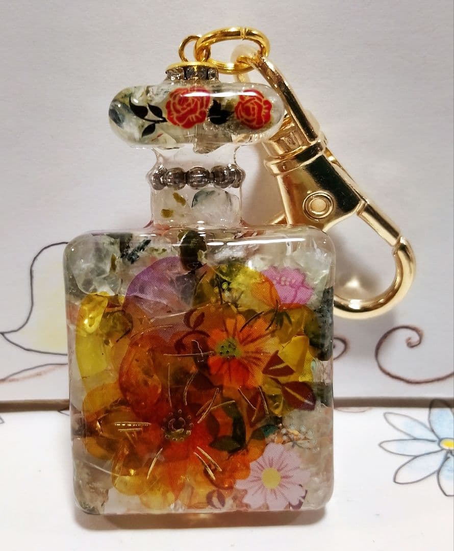 竜そばです♪オルゴナイト　香水瓶　キーホルダー　 お取り置き　11月1日