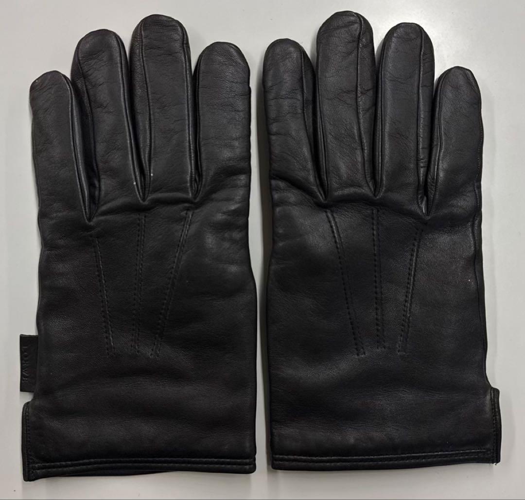 LOEWE ブラックレザー手袋23cm ロエベ