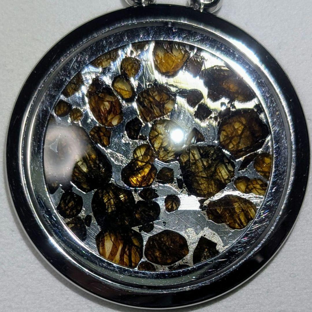 石鉄隕石（セリコ パラサイト）ペンダント トップ【鑑別書付】