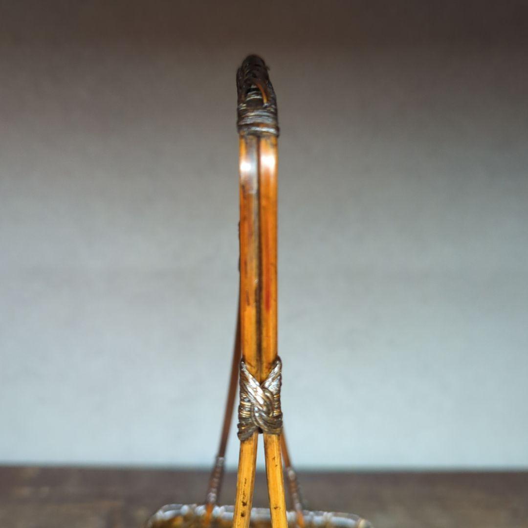 茶道具　華道具　竹細工　網代　竹籠　花籠　花器　花生け（竹製花台竹筏・おとし付）