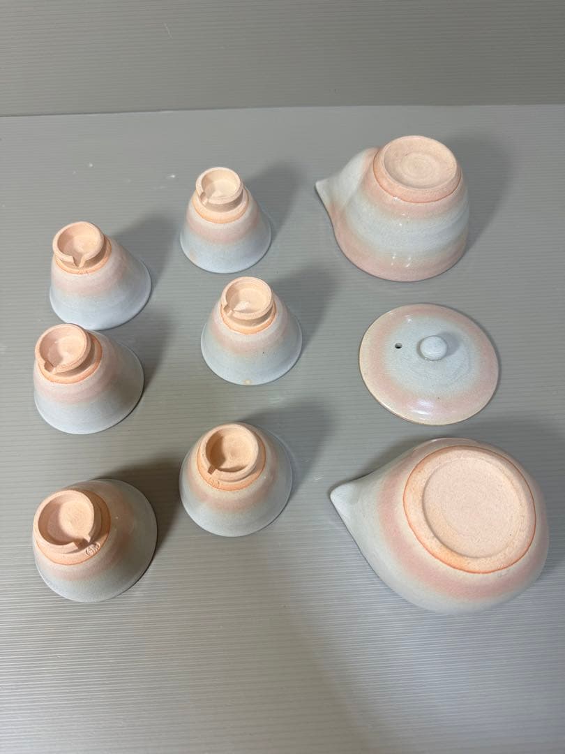2239 萩焼　茶器セット　宝瓶1客　湯冷し1客　湯呑6客　未使用