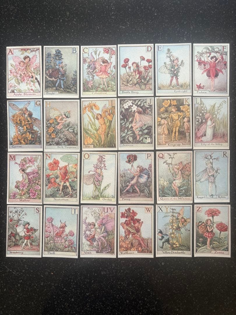 森永ハイクラウン　フラワーフェアリーカード　花の妖精　アルファベットコンプリート
