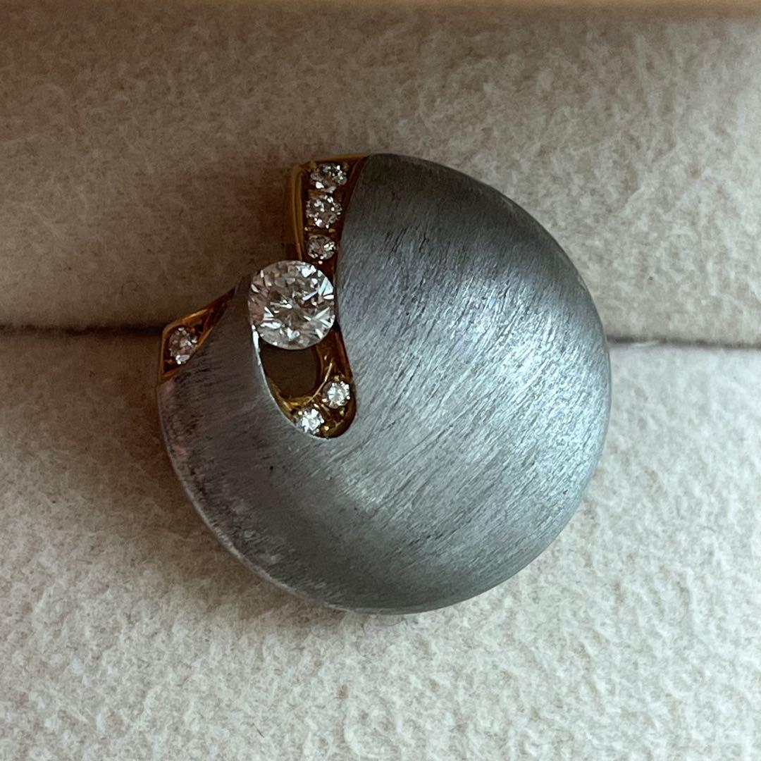 pt900/k18 ダイヤモンド　ブローチ 兼トップ