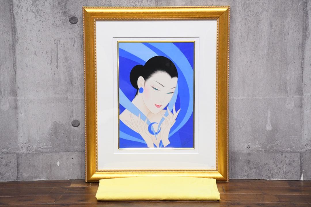 ECK24 真作 鶴田一郎 知の月 エディション17/200 ジークレー 額装