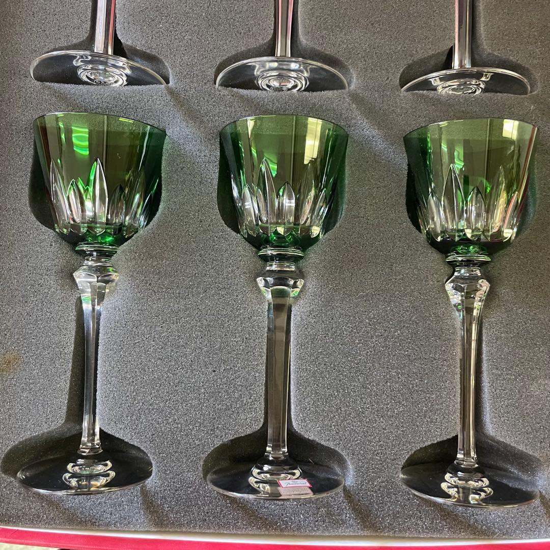 Baccarat バカラ グリーン 6客 ワイングラス グラス 食器