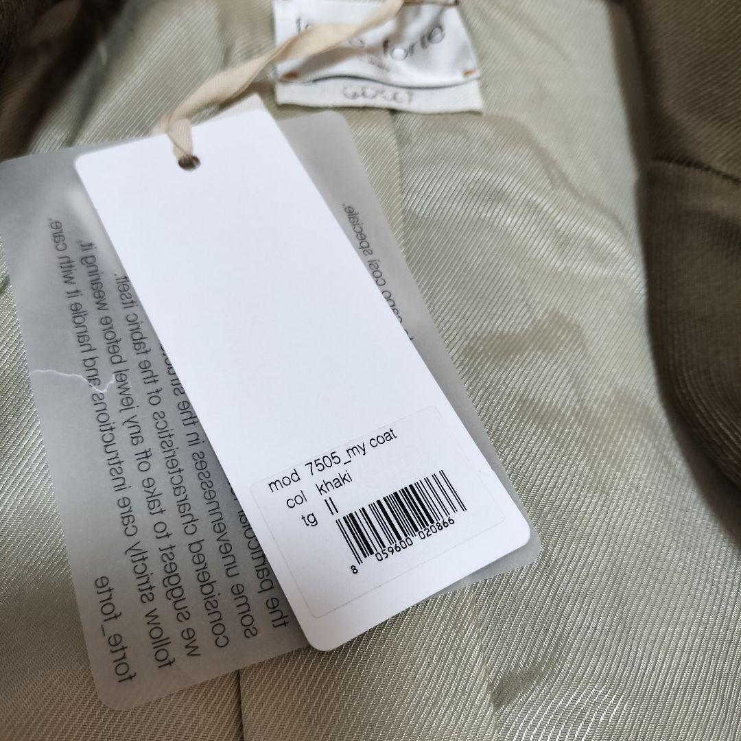 【新品タグ付】forte_forte ダブルブレストチェスターコート カーキ