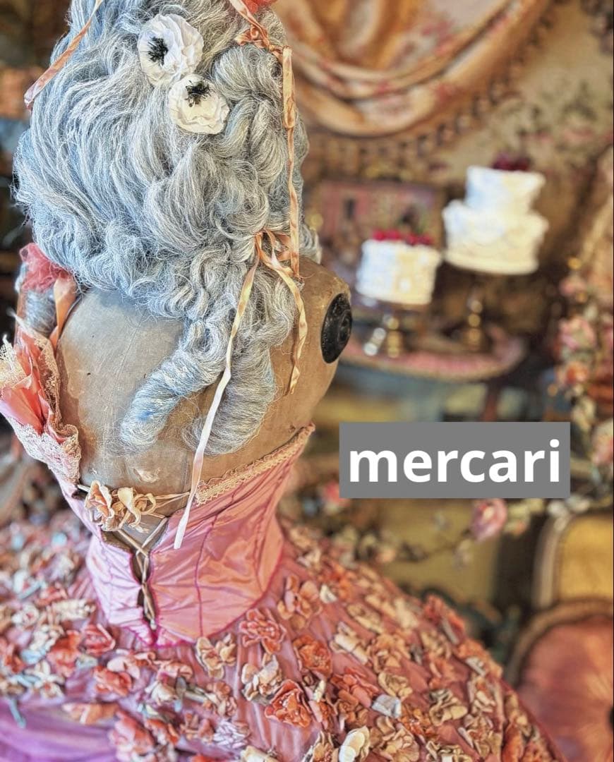 フランス　アンティーク　ヴィンテージ　希少　オペラ　ロココ　ウィッグ