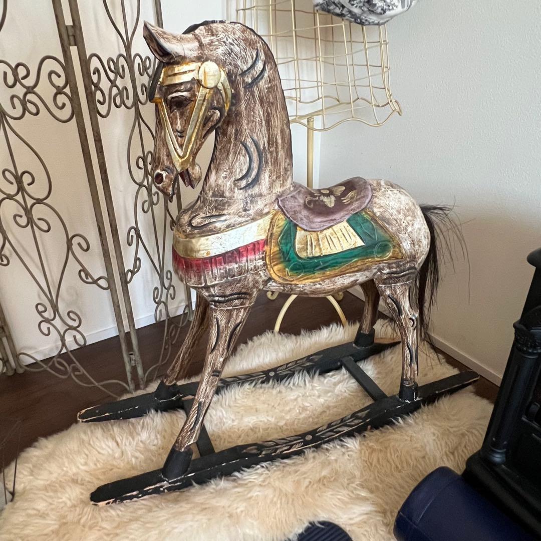 【たのメル便】アンティーク 木馬 ロッキングホース フランス イギリス