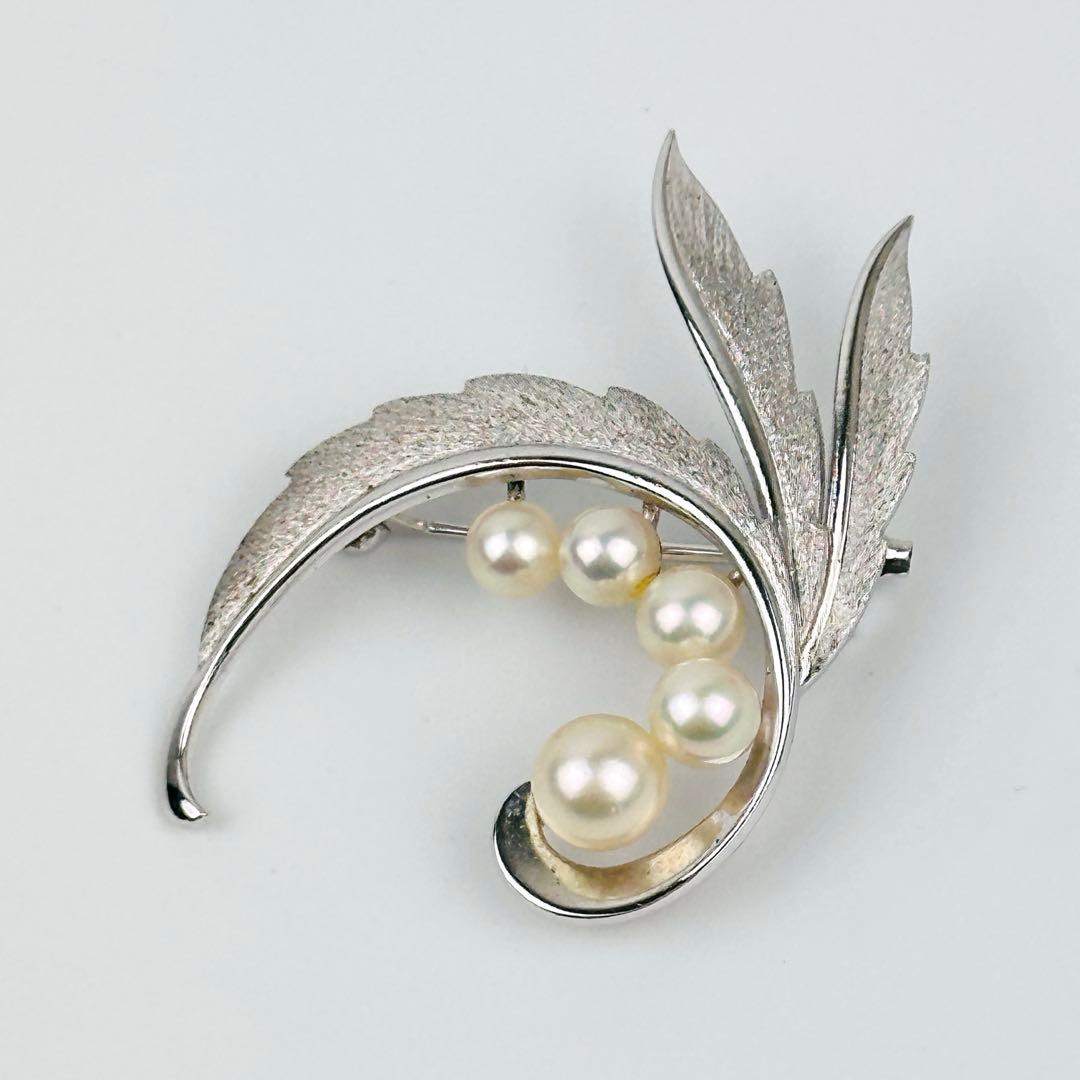 ミキモト　上品　シルバー パール ブローチ 約5cm アクセサリー