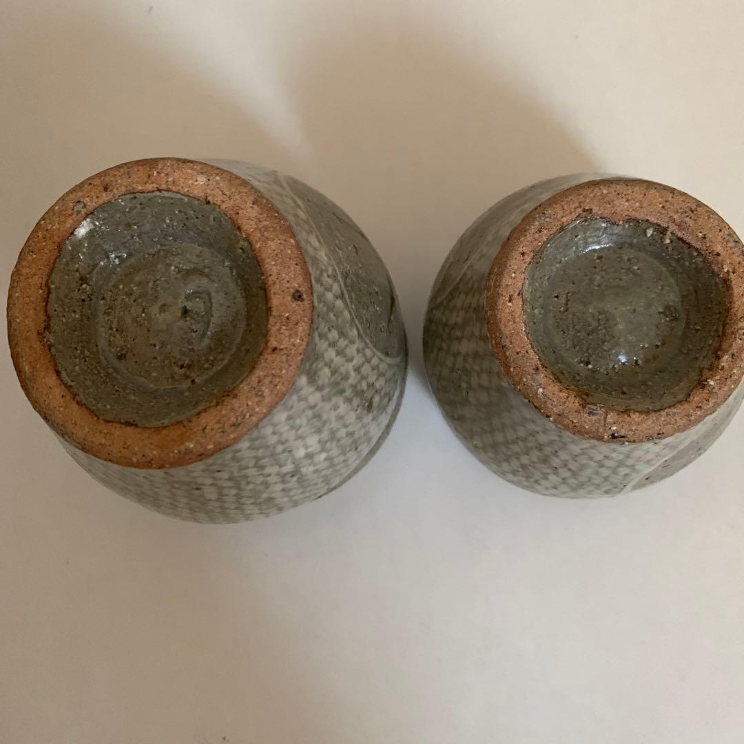 人間国宝　島岡達三 象嵌　夫婦湯呑