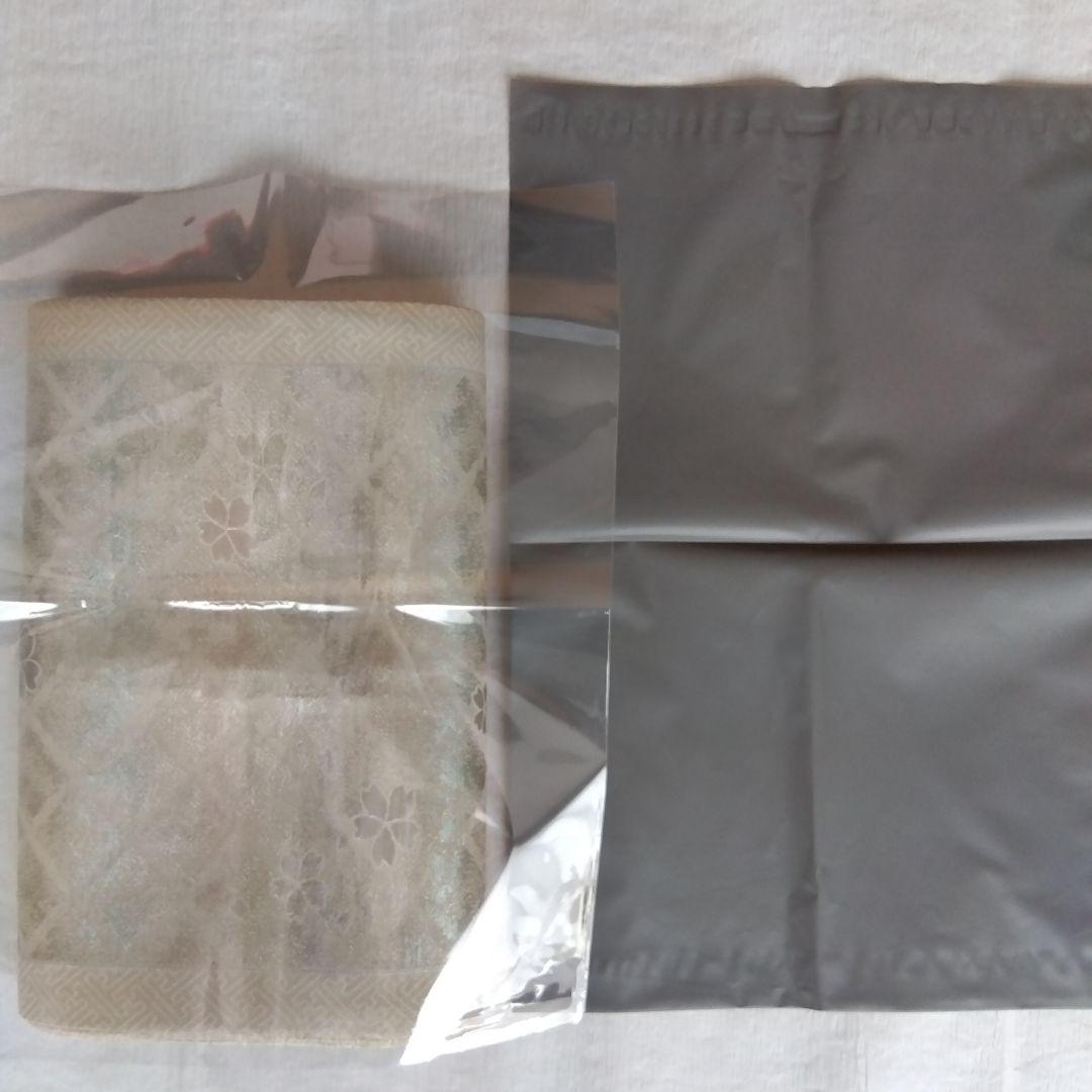 【おまとめ】袋昼夜帯 桜格子パールホワイト 源氏香墨色