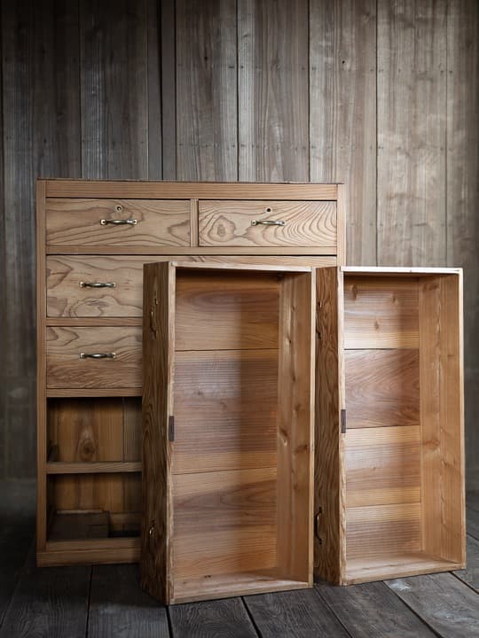 *商談中 [古家具] 木製たんす チェスト 幅820高1010奥行410 送料込