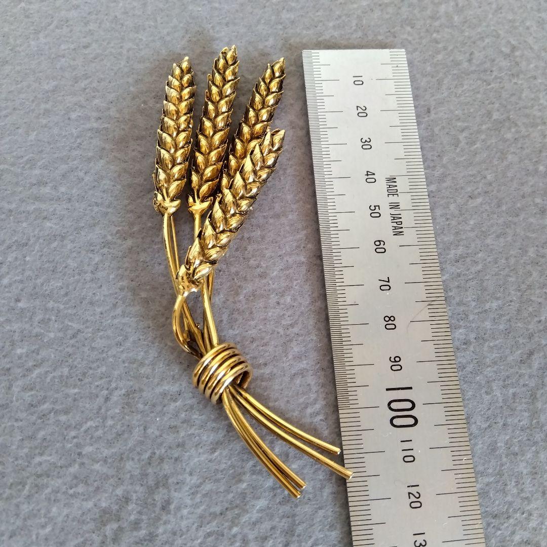 【未使用】KENZO　小麦の穂 ４本のブローチ ゴールド