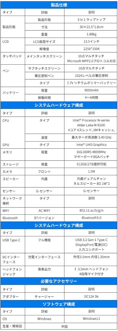 13.5インチデュアルディスプレイノートPC DXUSCREEN