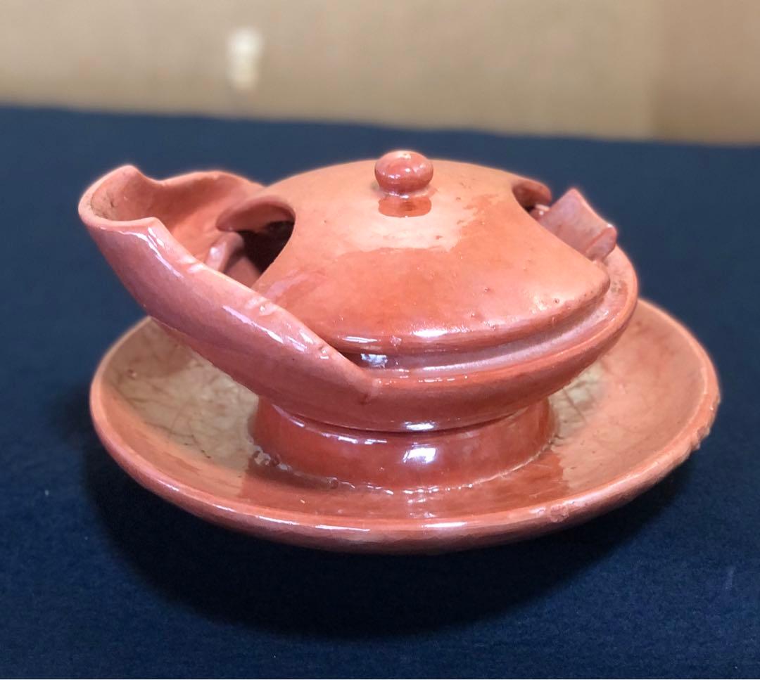 《R》茶道具 楽焼 赤楽 するめ瓦 油盞 和楽 短檠 夜咄 251225か3