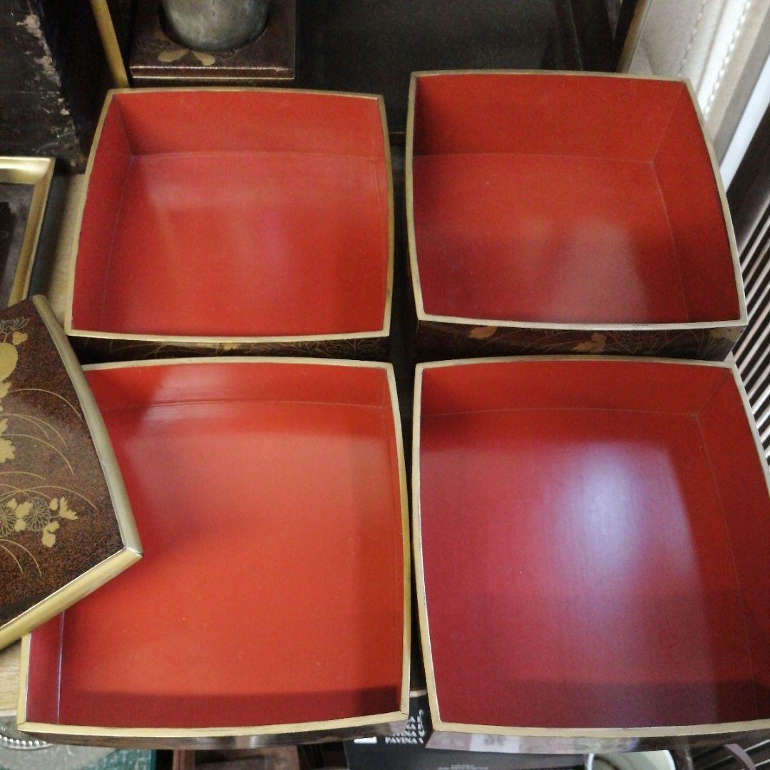骨董　弁当箱　野点　茶道具　蒔絵　木製　木箱　正月飾り　大名　重箱