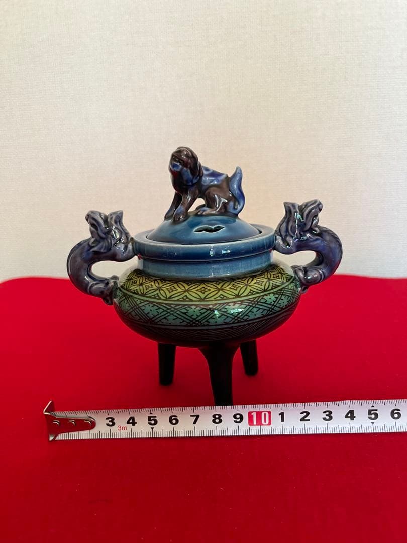 人間国宝 柳雨軒 三代 徳田八十吉(正彦銘) 小紋香炉 管理T285