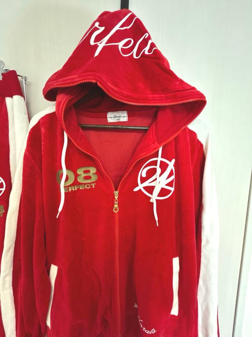 EXILE 24karats ジャージ 赤 セットアップ ベロア Lサイズ