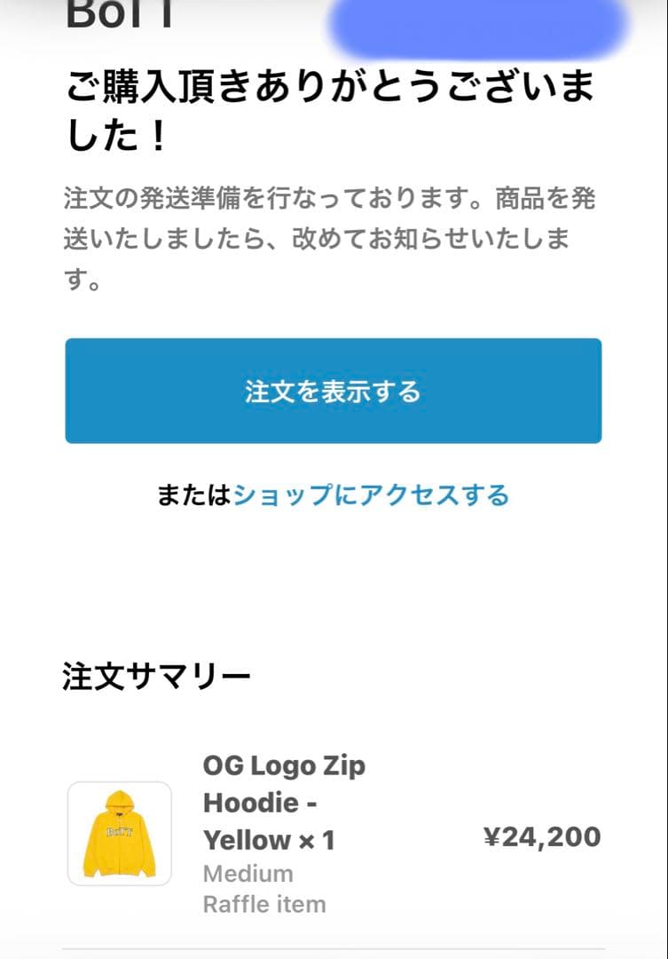 Bott OG Logo Zip Hoodie 日曜まで出品