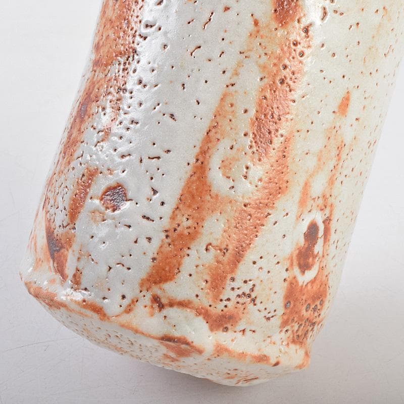 人間国宝　加藤卓男作　鼠志野　花入　共箱　V　R9232