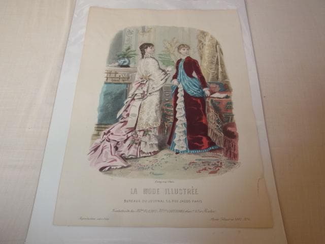 1882年 銅版画◆フランス ファッション誌『ラ・モード・イリュストレ』No.6