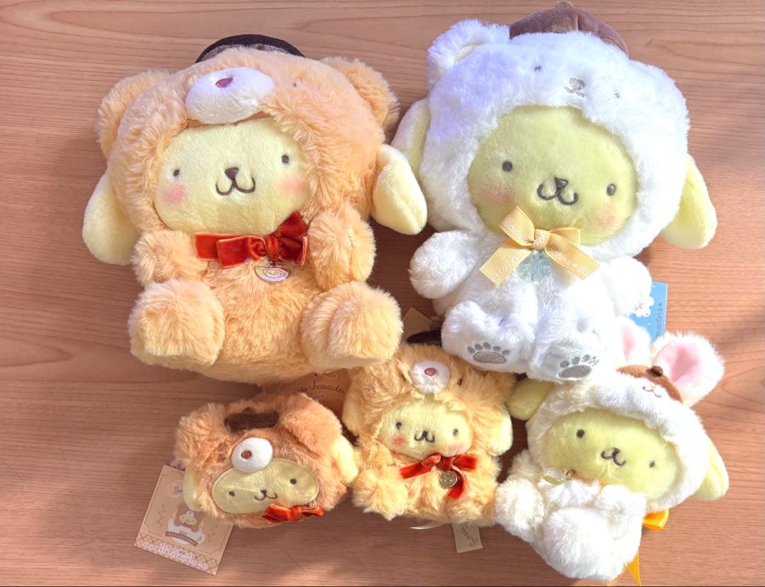 サンリオ ポムポムプリン ぬいぐるみ マスコットキーホルダー ミニポーチ