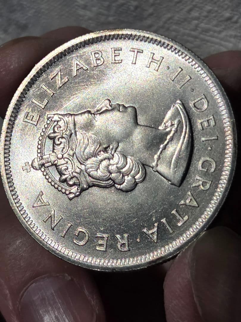 英領バーミューダ　エリザベス2世　発見350周年記念　1 クラウン銀貨　1959