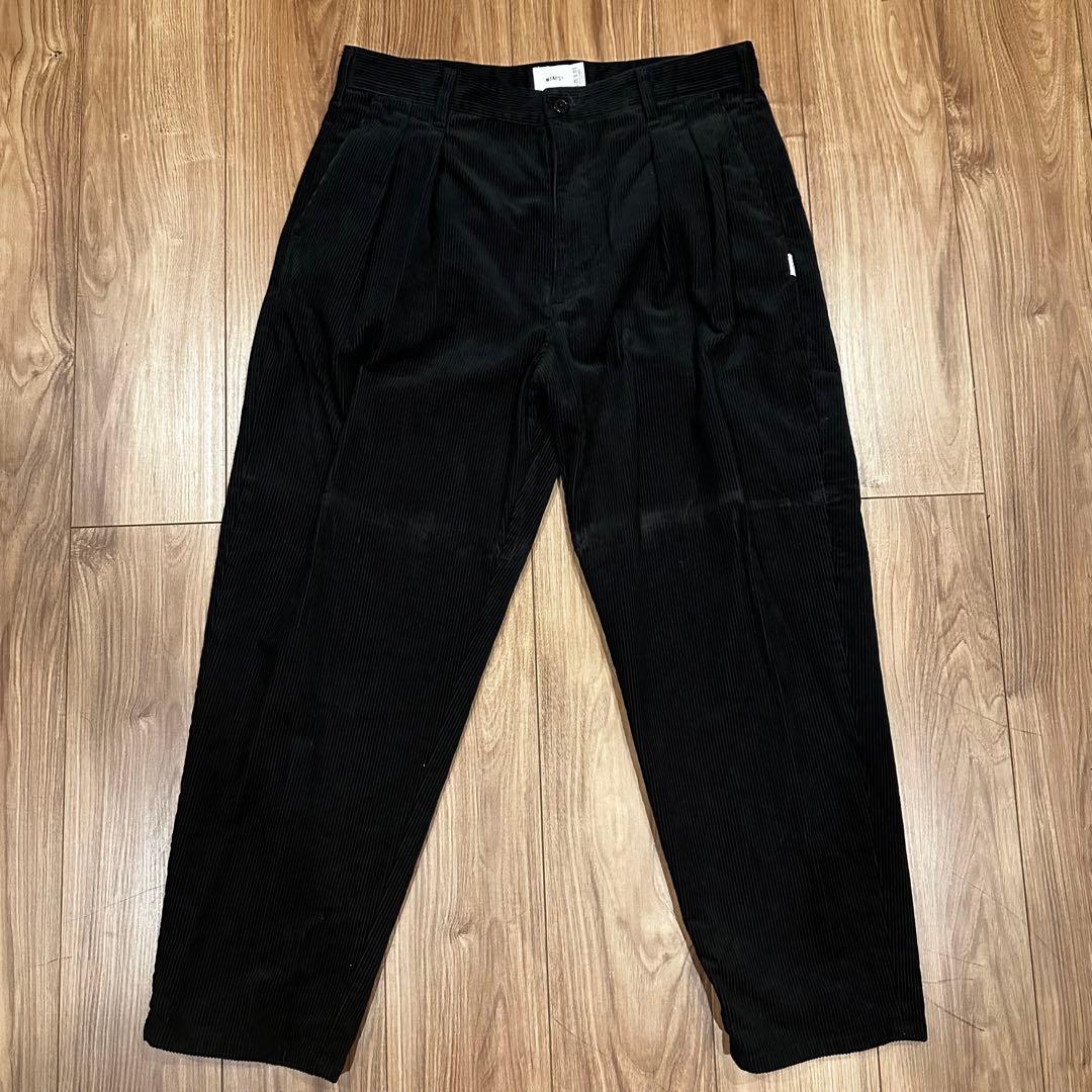 ザク様 WTAPS コーデュロイ テーパードパンツ 03 ブラック 2024AW