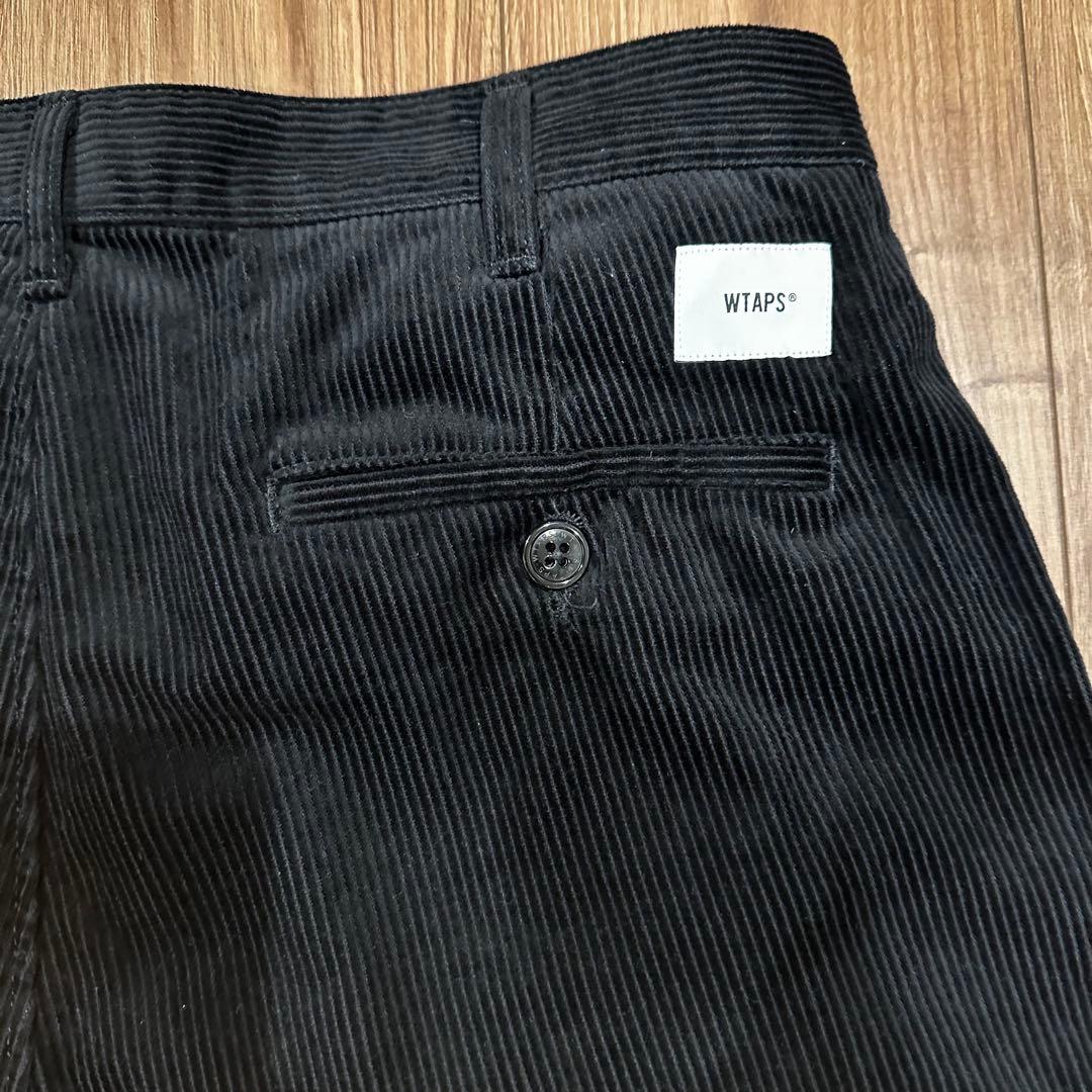 ザク様 WTAPS コーデュロイ テーパードパンツ 03 ブラック 2024AW