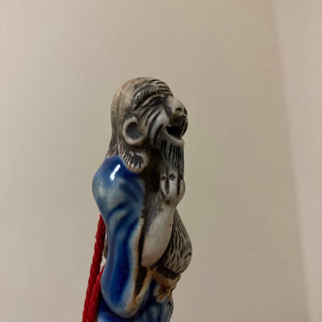 江戸中期〜後期？　古根付け　掲げ物　陶器×天然素材　2点セット