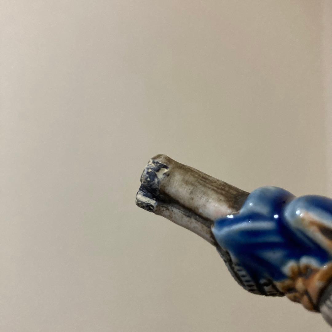 江戸中期〜後期？　古根付け　掲げ物　陶器×天然素材　2点セット