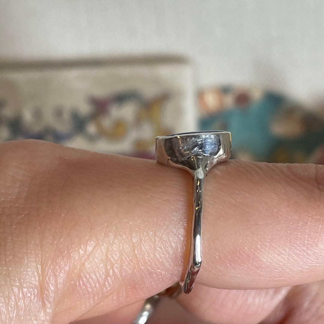 ハンドメイド　シルバー925 　シルバーリング ボルダーオパール