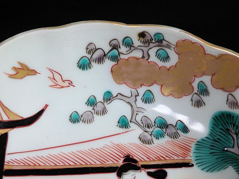 古伊万里　金襴手　唐人美人図　膾皿　５客　615AS-AEy