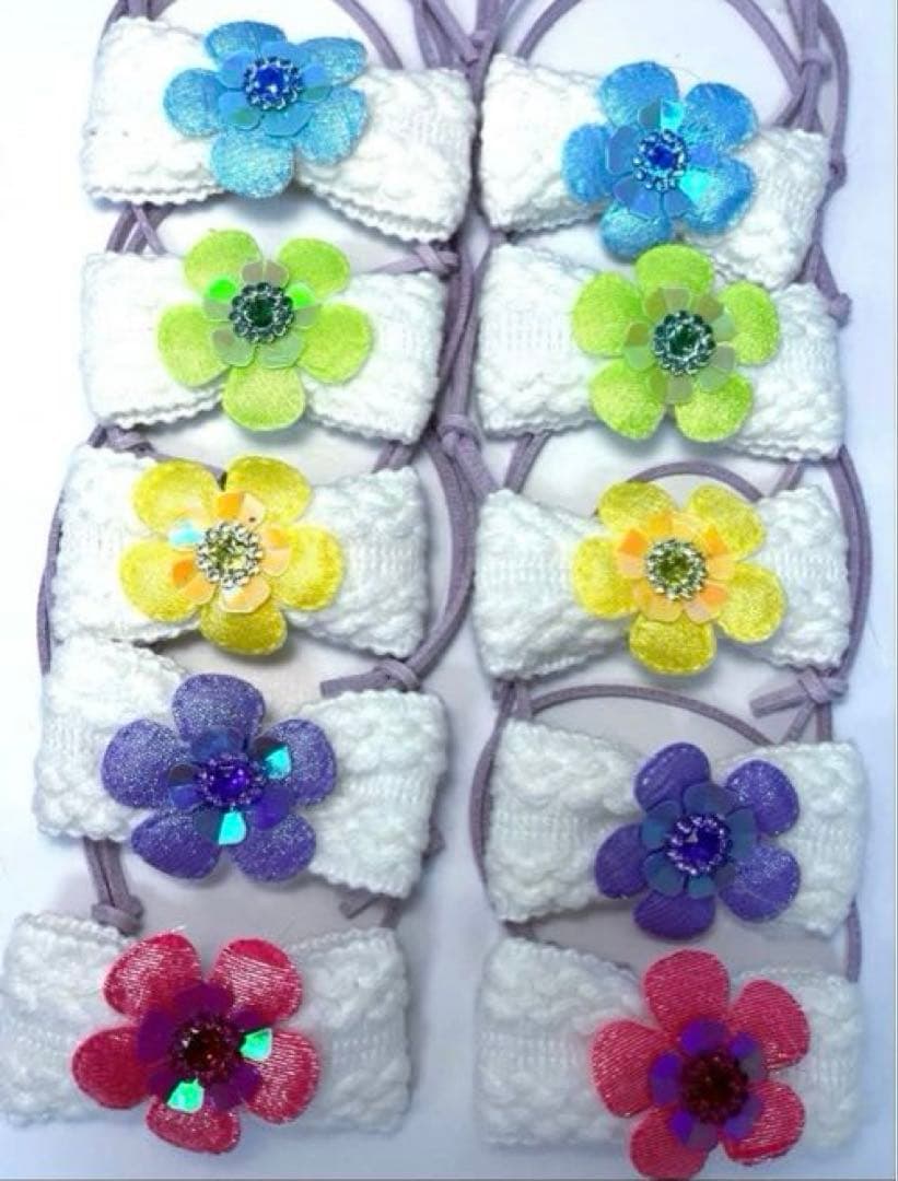 トリミングチョーカー　ニットリボン　フラワー