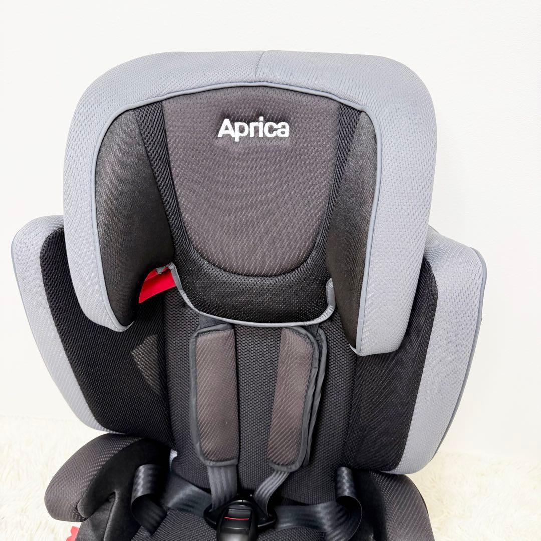 極美品 Aprica エアグルーヴAC ジュニアシート チャイルドシート グレー