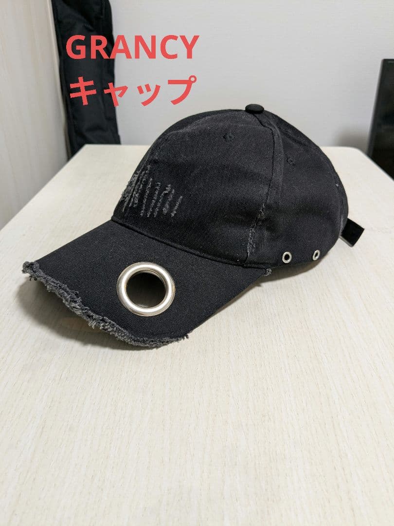 【GRANCY】アイレットデザインダメージキャップ　ブラック