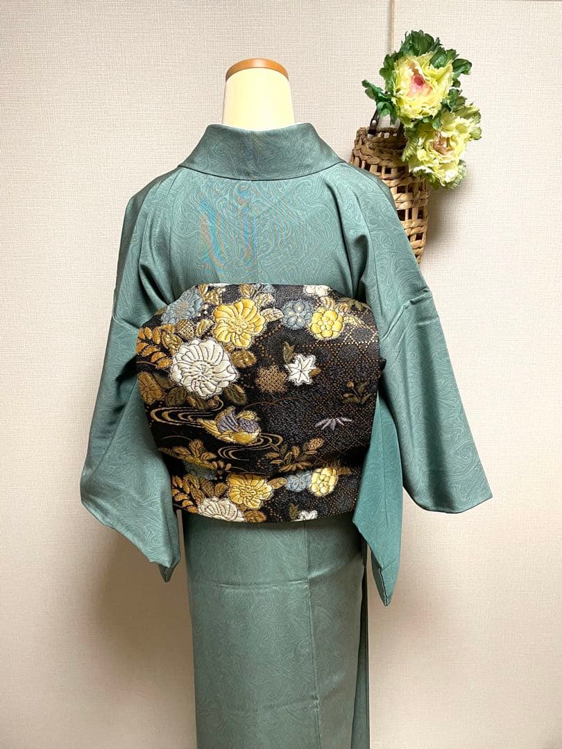 ♦️逸品　辻ヶ花模様　二重太鼓の作り帯