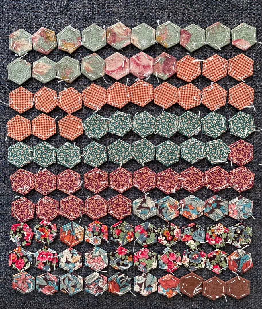 （370）正六角形 パッチワーク 製作途中