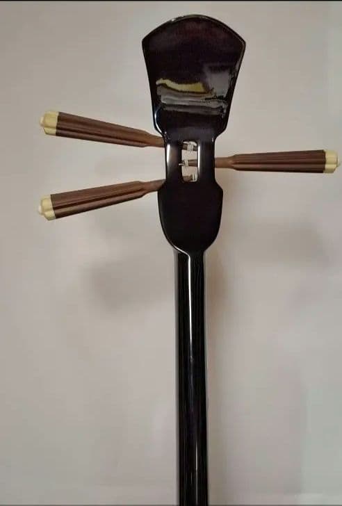 三線　サンシン本体　本皮　 金色装飾付き