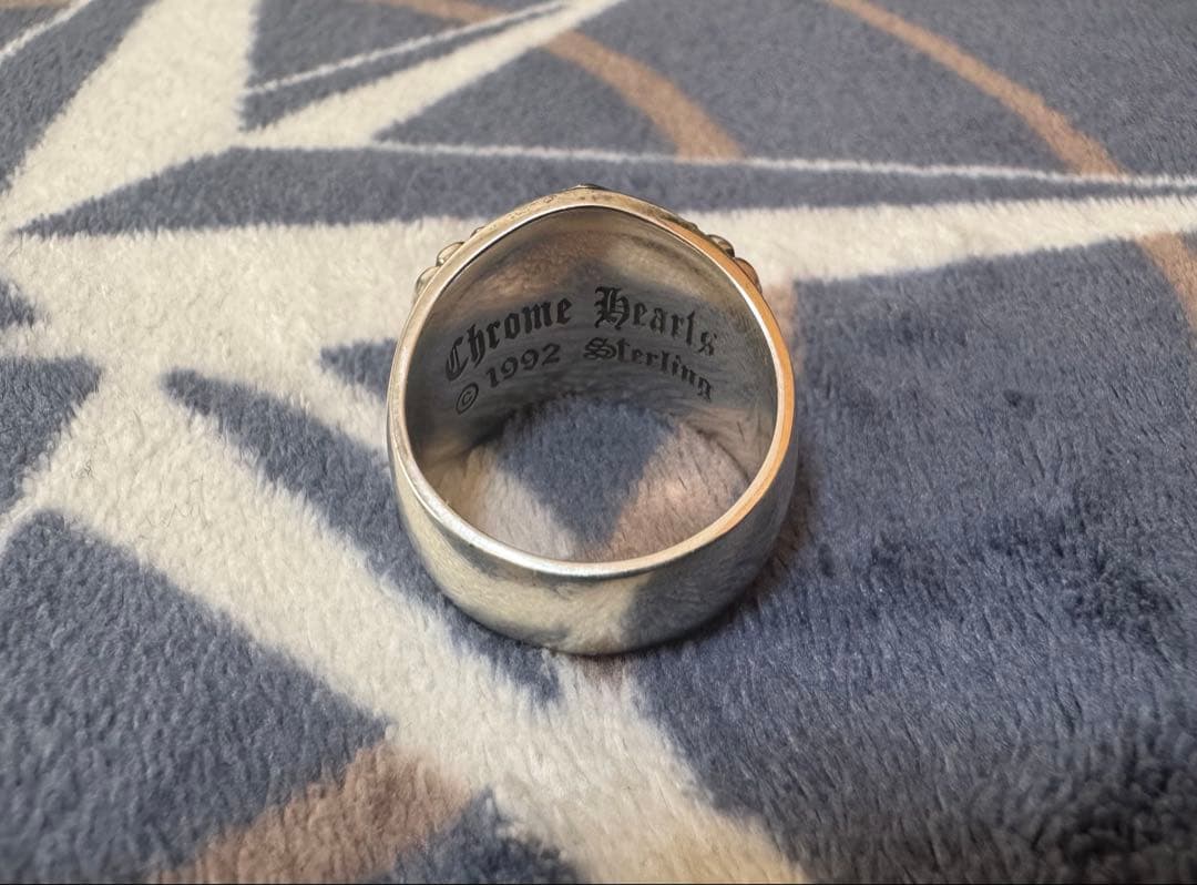 †クロムハーツ† フローラルクロスリング　22号　シルバー925 天然パヴェ