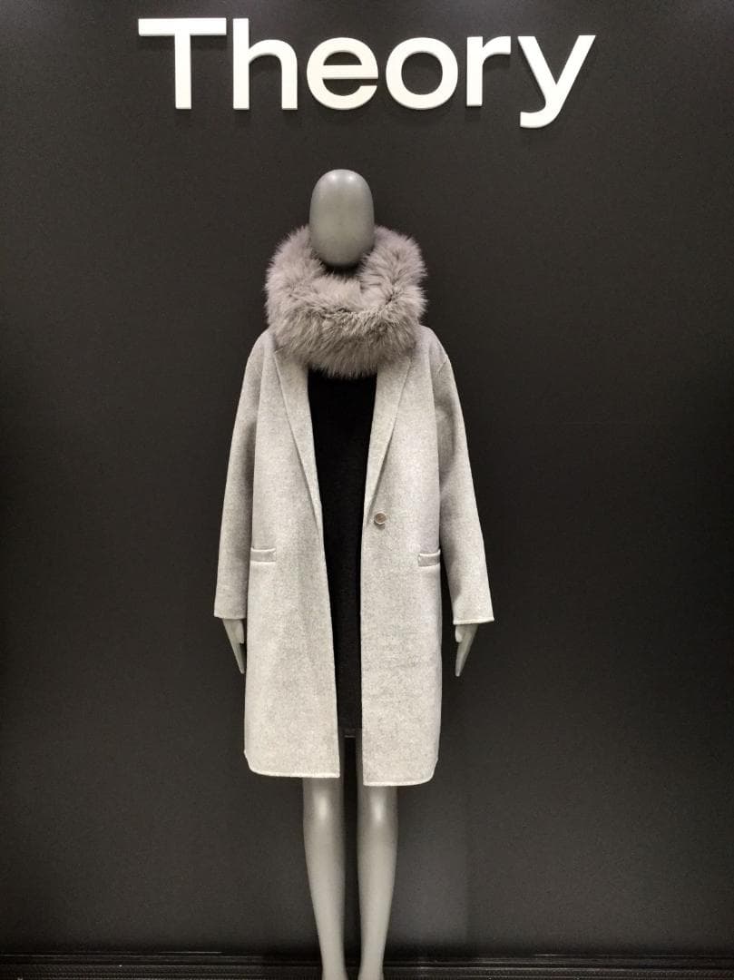 Theory ダブルフェイス チェスターコート オーバーサイズ P グレー