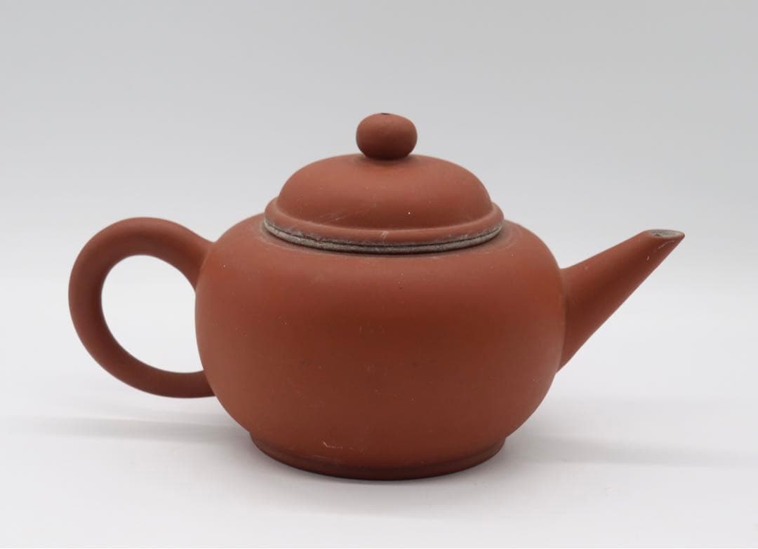 中国　紅泥急須　詩文彫 在銘　茶器　送料込み1225