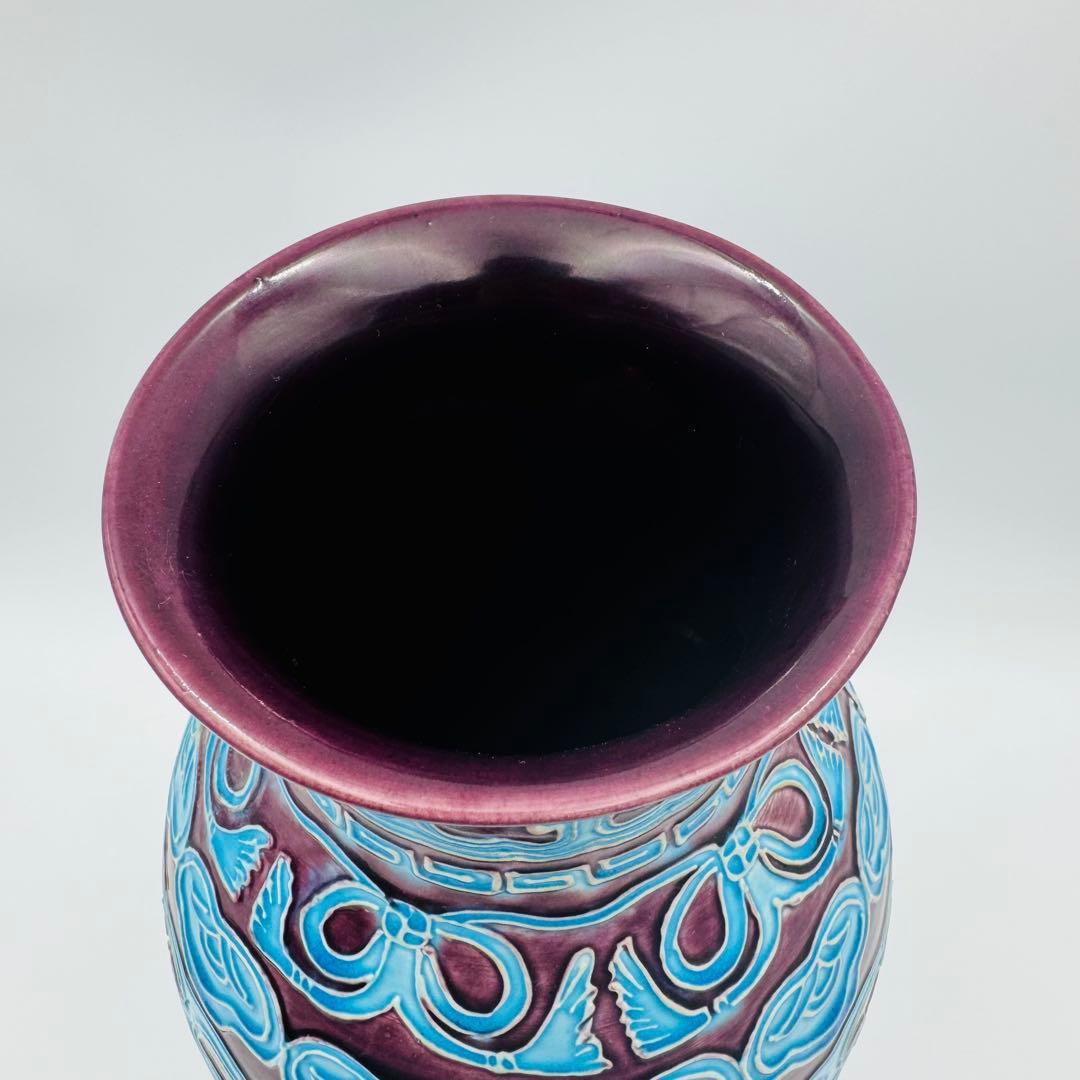 【紀州御庭焼　偕楽園寿ノ字花生　花瓶】骨董　アンティーク　インテリア